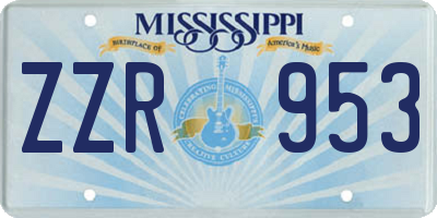 MS license plate ZZR953