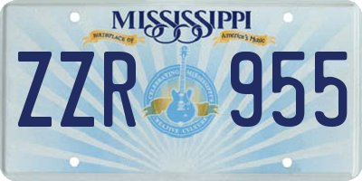 MS license plate ZZR955