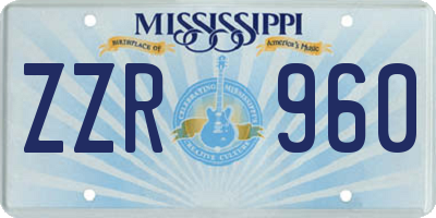 MS license plate ZZR960
