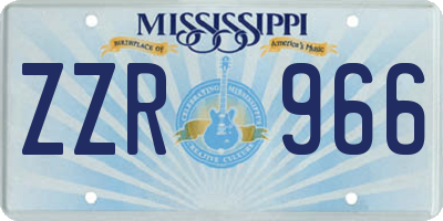 MS license plate ZZR966