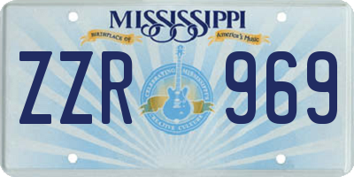 MS license plate ZZR969