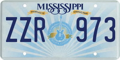 MS license plate ZZR973
