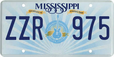 MS license plate ZZR975
