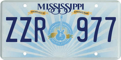 MS license plate ZZR977