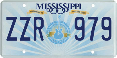 MS license plate ZZR979