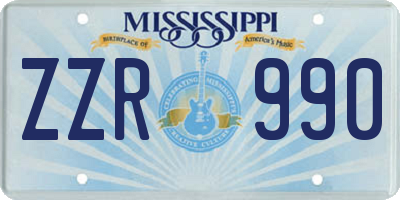 MS license plate ZZR990