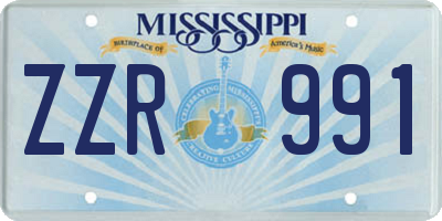 MS license plate ZZR991