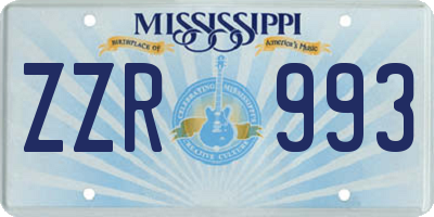 MS license plate ZZR993