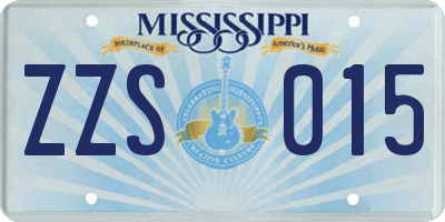MS license plate ZZS015
