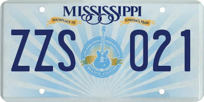 MS license plate ZZS021