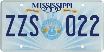 MS license plate ZZS022