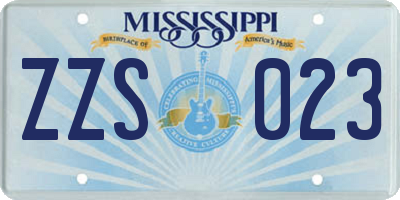 MS license plate ZZS023