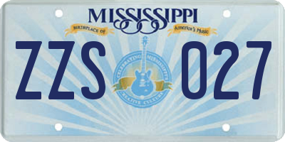 MS license plate ZZS027