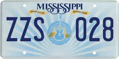 MS license plate ZZS028