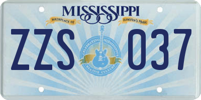 MS license plate ZZS037