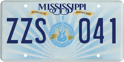MS license plate ZZS041