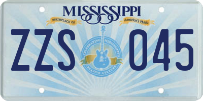 MS license plate ZZS045