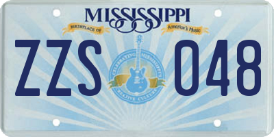 MS license plate ZZS048