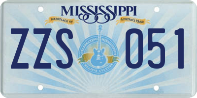 MS license plate ZZS051