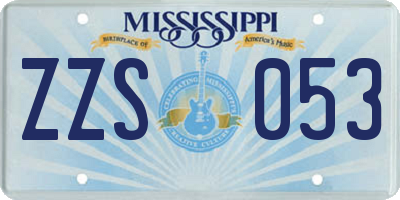 MS license plate ZZS053