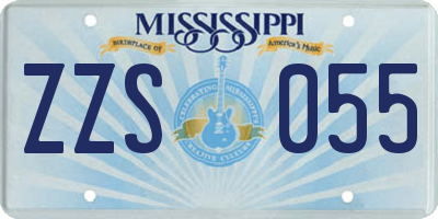 MS license plate ZZS055
