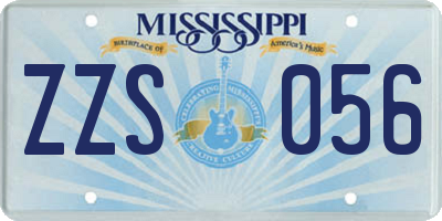 MS license plate ZZS056