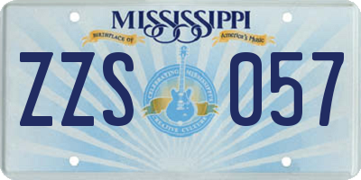 MS license plate ZZS057