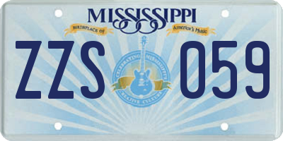 MS license plate ZZS059