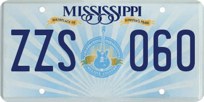 MS license plate ZZS060