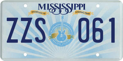 MS license plate ZZS061