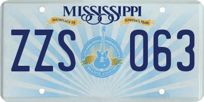 MS license plate ZZS063