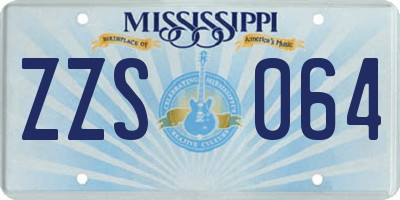 MS license plate ZZS064