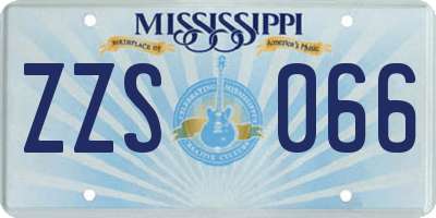 MS license plate ZZS066