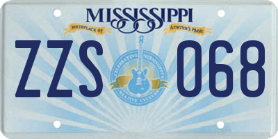 MS license plate ZZS068