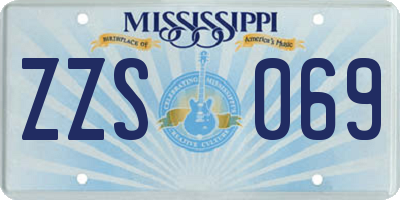 MS license plate ZZS069