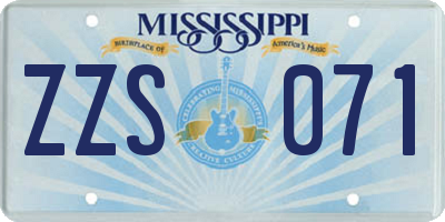 MS license plate ZZS071