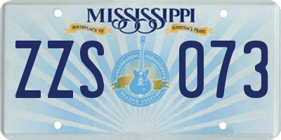 MS license plate ZZS073