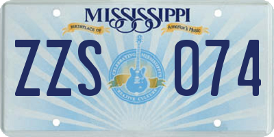 MS license plate ZZS074