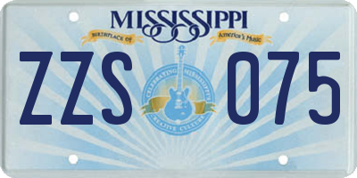 MS license plate ZZS075