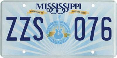 MS license plate ZZS076