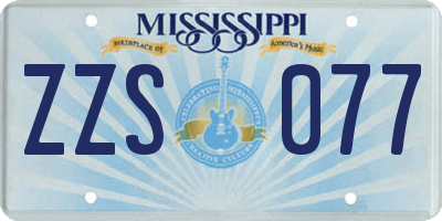 MS license plate ZZS077