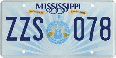 MS license plate ZZS078