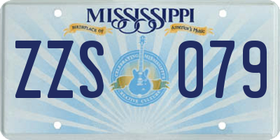 MS license plate ZZS079