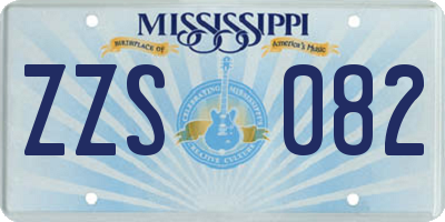 MS license plate ZZS082