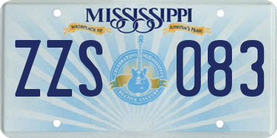 MS license plate ZZS083