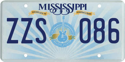 MS license plate ZZS086