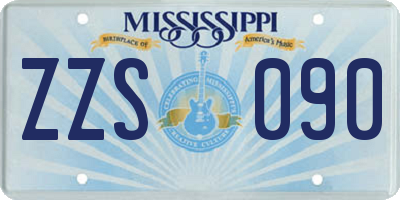 MS license plate ZZS090
