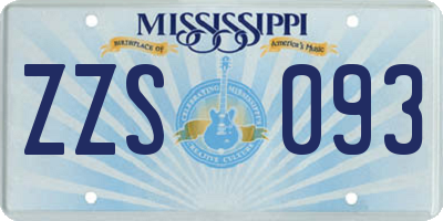 MS license plate ZZS093