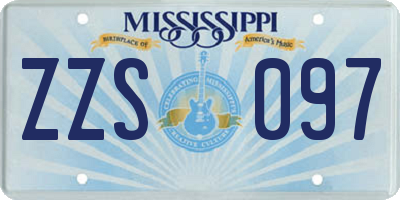 MS license plate ZZS097