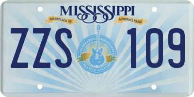 MS license plate ZZS109